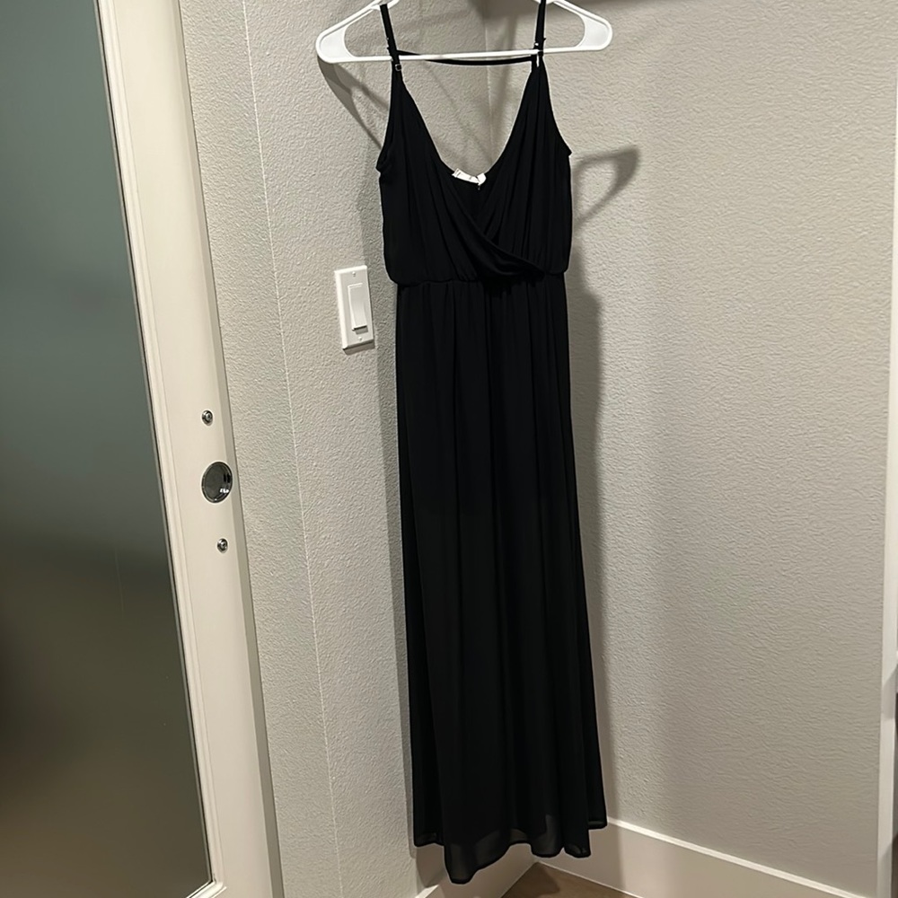 Nordstrom Lush Black split thigh maxi dress